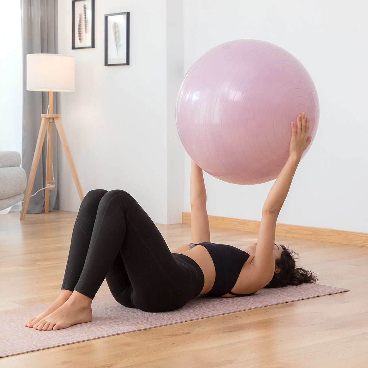 Yoga Ball with Stability Ring and Resistance Bands Ashtanball InnovaGoods